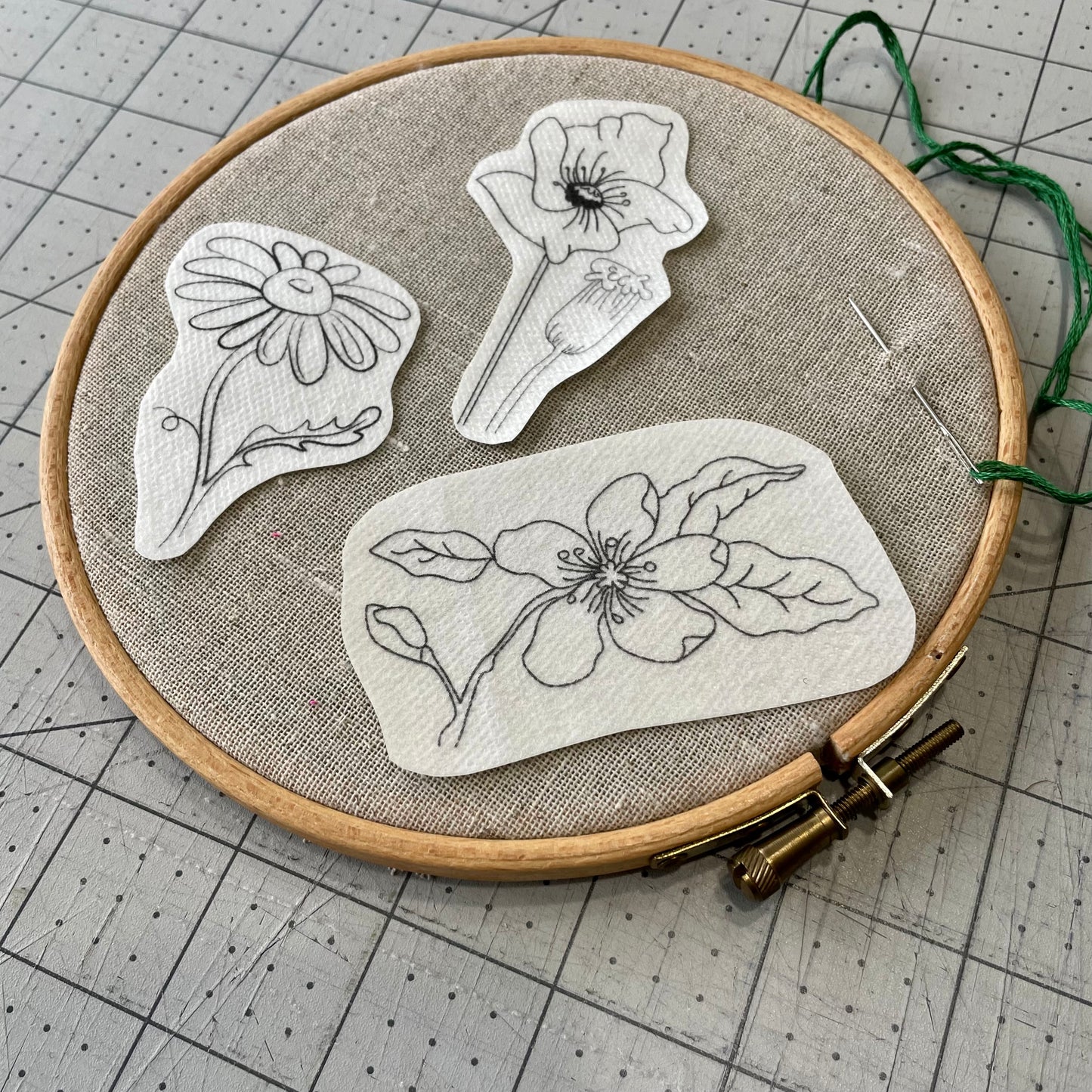 Modèles à broder hydro-solubles - 3 modèles petits format