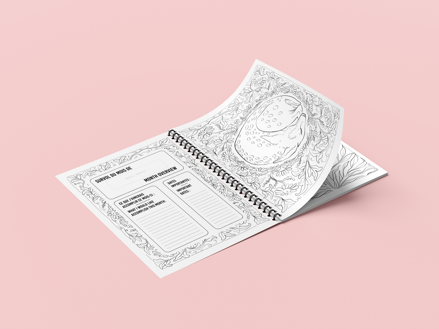 Undated Coloring Agenda bilingual