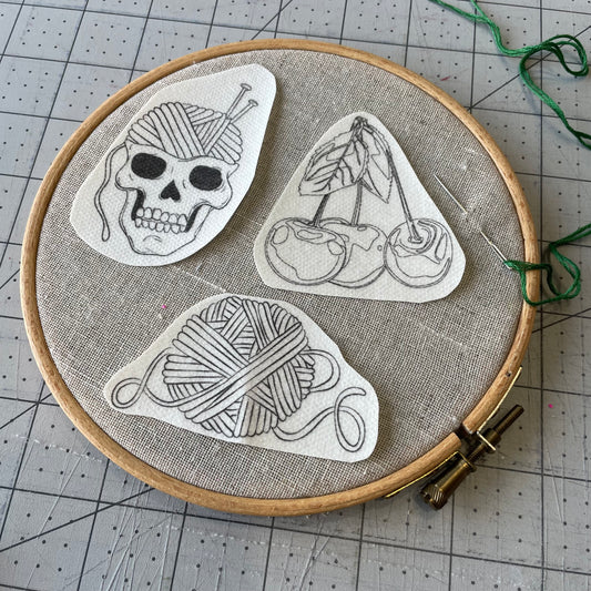 Modèles à broder hydro-solubles - 3 modèles petits format